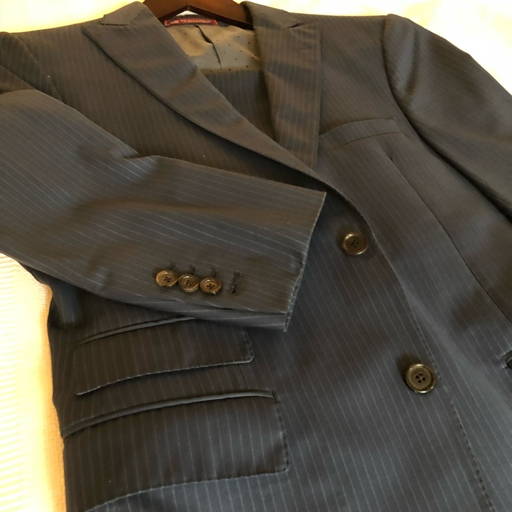 Hart Schaffner Marx Mid Blue Stripe Suit